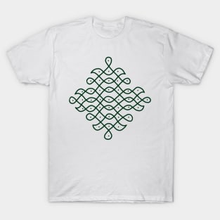 Dot Kolam, Green transparent Kolam, Muggu, rangoli T-Shirt